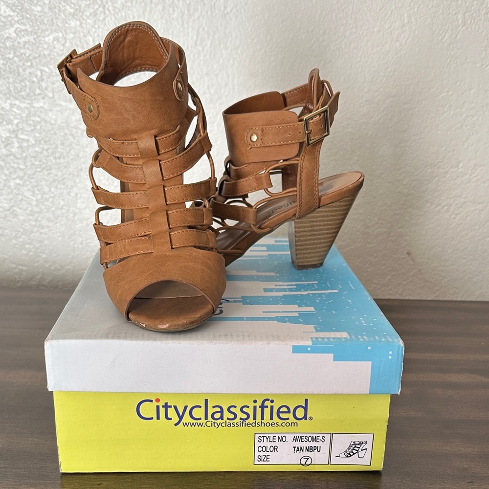 Cityclassified Brown Strappy Heels